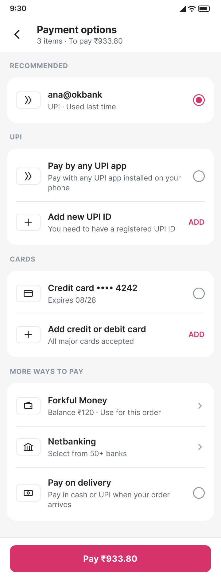 Forkful: Payment