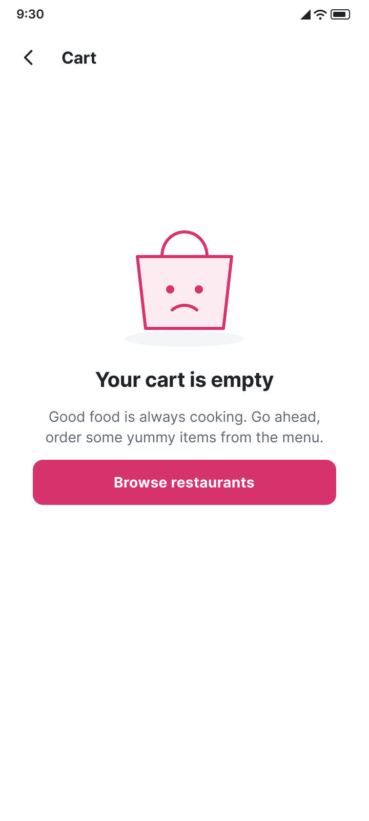 Forkful: Empty cart