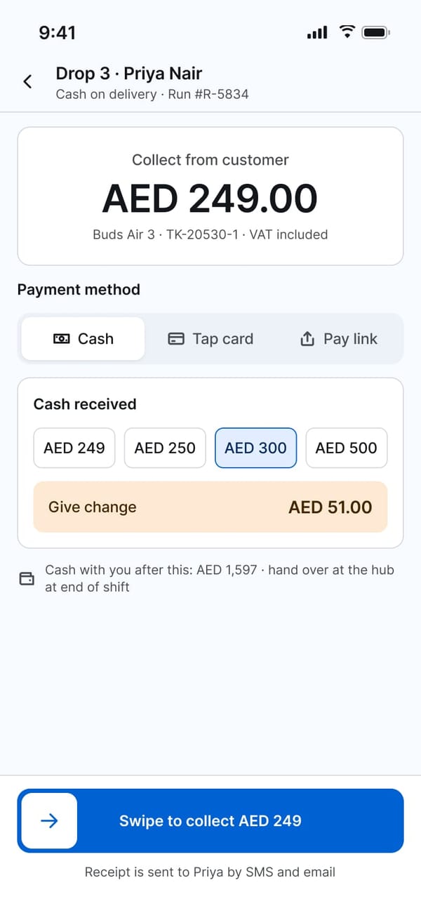 Tekvo: Collect payment and prove delivery