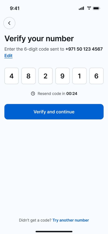 Tekvo Customer app: 07b · OTP · Social