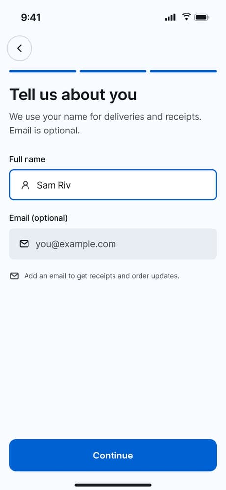 Tekvo Customer app: 08 · Profile