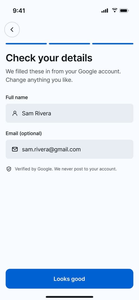 Tekvo Customer app: 08b · Profile · From Google