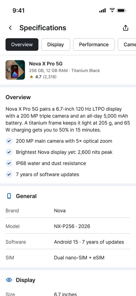 Tekvo Customer app: 15 · Specifications