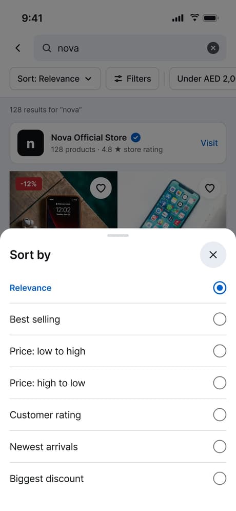 Tekvo Customer app: 27b · Sort