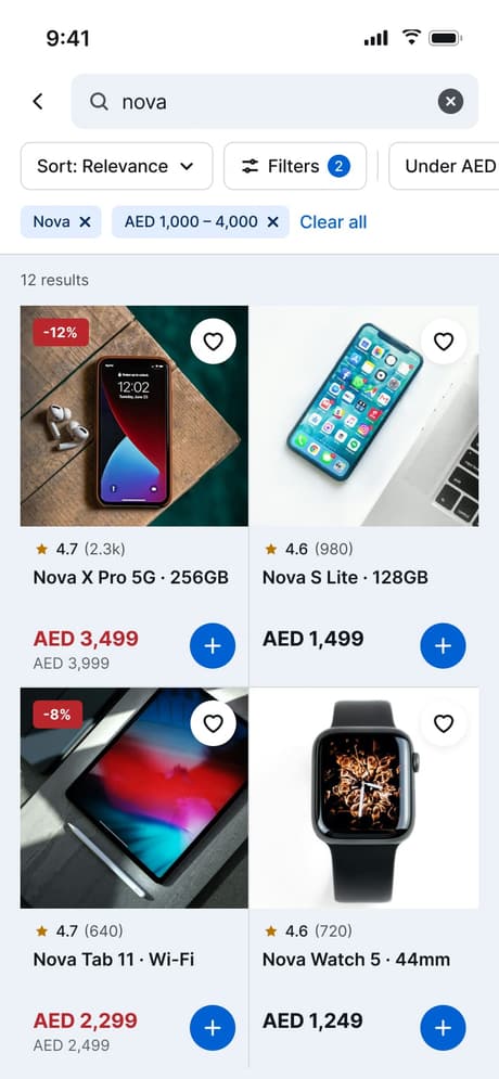 Tekvo Customer app: 27d · Search results · Filtered