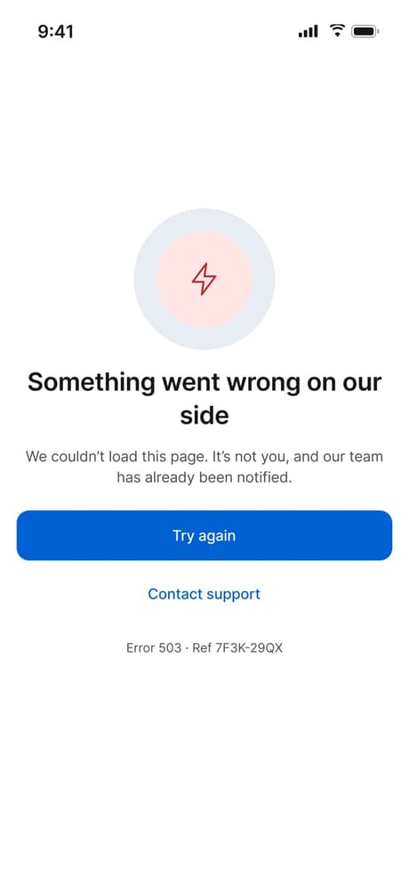 Tekvo Customer app: 37d · Server error