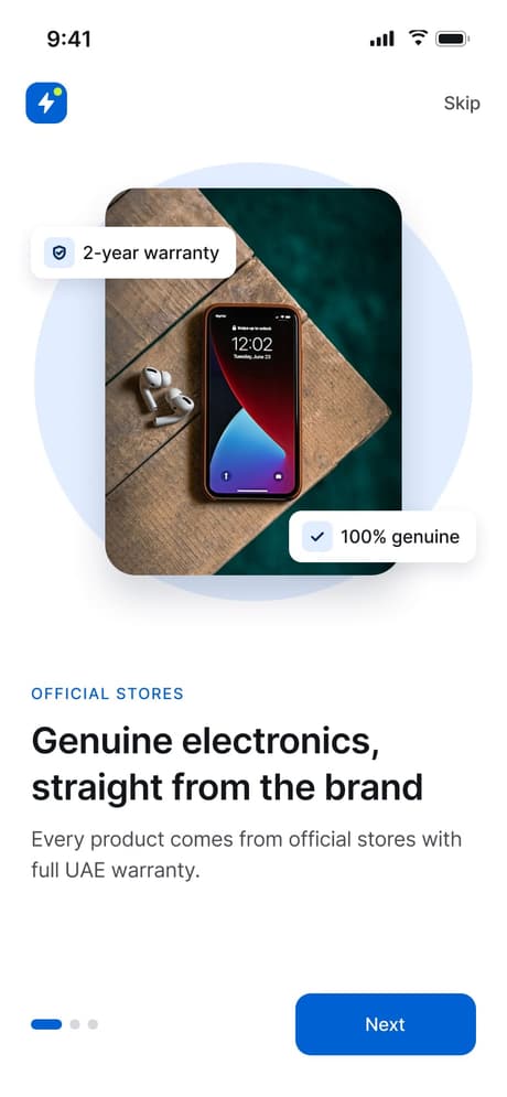 Tekvo Customer app: 39 · Onboarding · Genuine