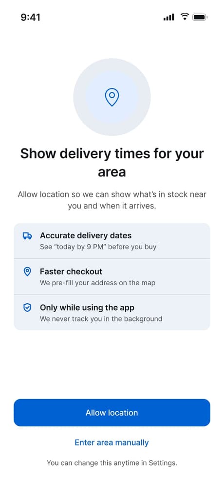 Tekvo Customer app: 39d · Location permission