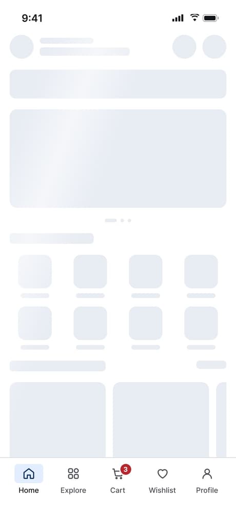 Tekvo Customer app: 40 · Home · Loading