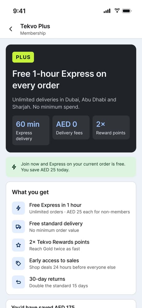 Tekvo Customer app: 47 · Tekvo Plus