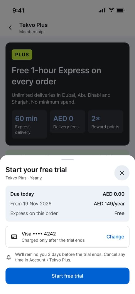 Tekvo Customer app: 47b · Join Plus