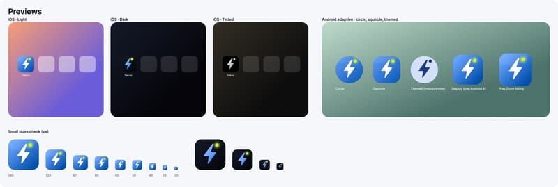 Tekvo store: Icon previews