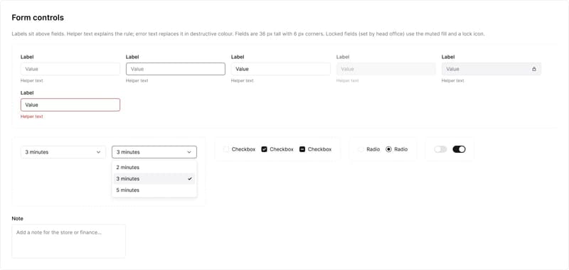 Tekvo Web components: Form controls