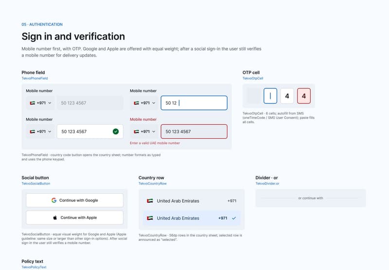 Tekvo App widget library: L5 Authentication