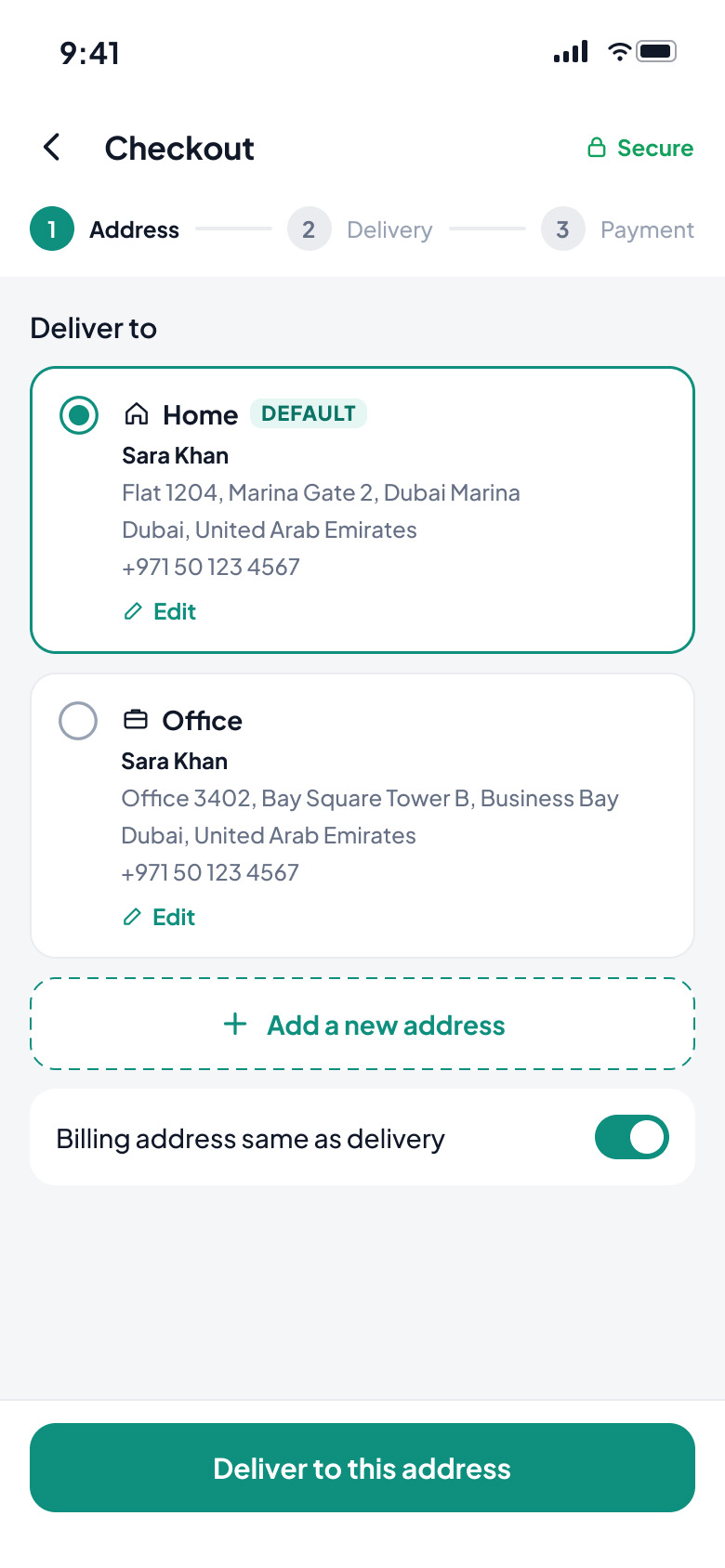 Voltline: Choose address