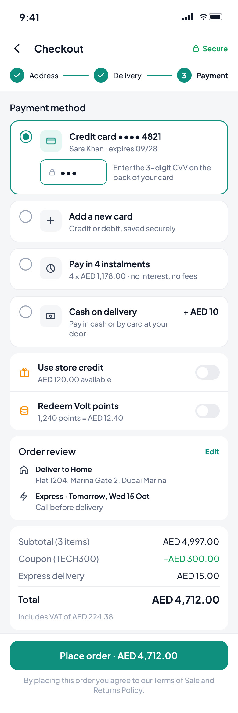 Voltline: Payment
