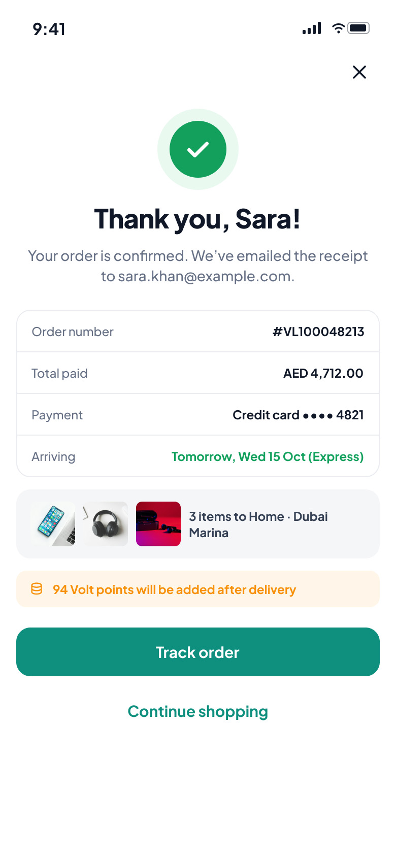 Voltline: Order placed