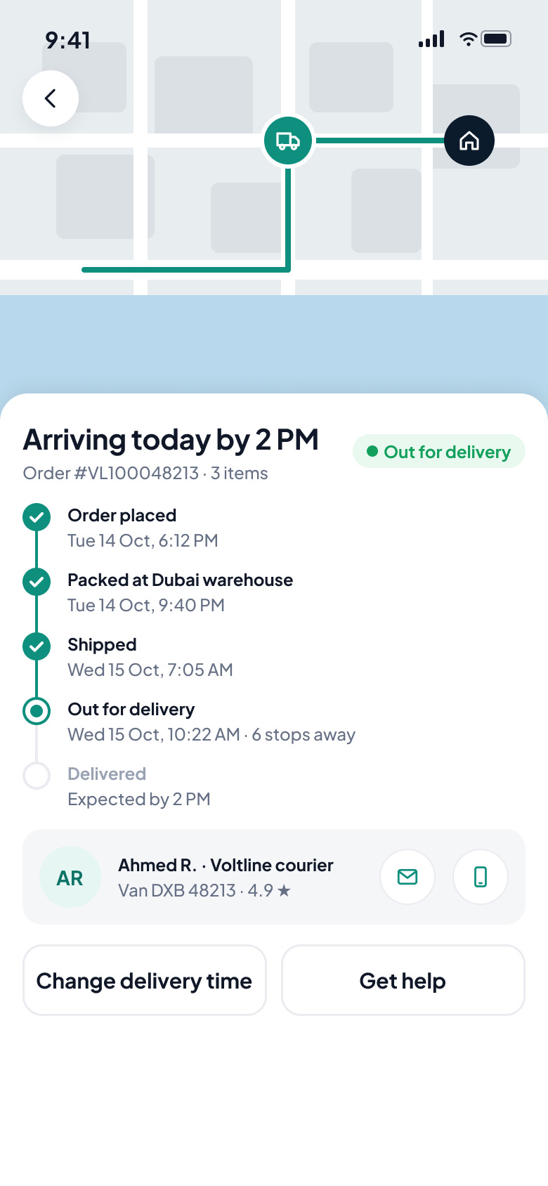 Voltline: Order tracking